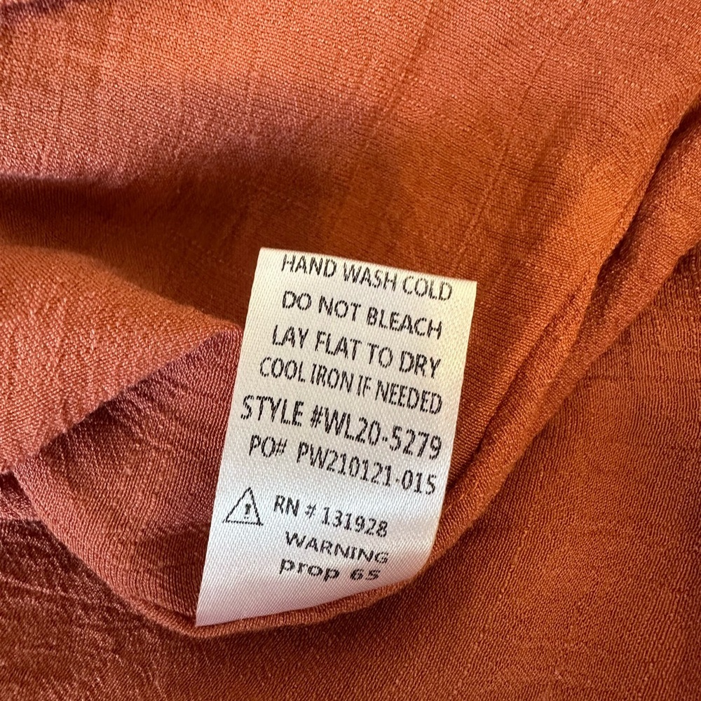 Babydoll Tiered Mini Dress Rust large - Picture 8 of 11